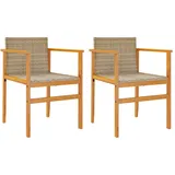 vidaXL Gartenstuhl 50 x 75 x 78 cm beige 2 St.