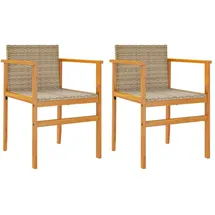 vidaXL Gartenstuhl 50 x 75 x 78 cm beige 2 St.