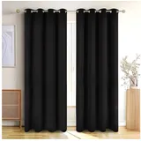 Blumtal Verdunklungsvorhang Ösen 140 x 245 cm Schwarz 2 St.