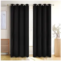 Blumtal Verdunklungsvorhang Ösen 140 x 245 cm Schwarz 2 St.