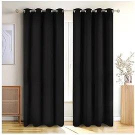 Blumtal Verdunklungsvorhang Ösen 140 x 245 cm Schwarz 2 St.