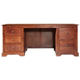 MASSIVMOEBEL24.DE Schreibtisch Akazie 180x80x74 nougat lackiert OXFORD #529