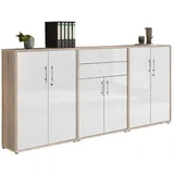 BMG Möbel Aktenschrank Tabor (Set 15, Büroschrank abschließbar mit Metallgriffen) Made in Germany beige