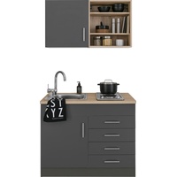 HELD MÖBEL Küchenzeile Mali, mit E-Geräten, Breite 100 cm B: grau Küchenzeilen Geräten -blöcke Küchenmöbel