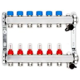 Strasshofer GmbH Heizkreisverteiler Premium für Fußbodenheizung 6 Heizkreise