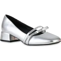 VAN HILL Damen Riemchenballerinas in Silber,