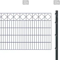 Arvotec Doppelstabmattenzaun »ESSENTIAL 100 zum Einbetonieren "Karo" mit Zierleiste«, Zaunhöhe 100 cm, Zaunlänge 2 - 60 m 57630903-0 anthrazit H/L: 100 cm x 44 m