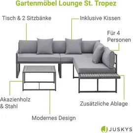Juskys St. Tropez Lounge-Set Dunkelgrau