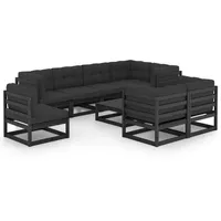 vidaXL 9-tlg. Garten-Lounge-Set mit Kissen Massivholz Kiefer