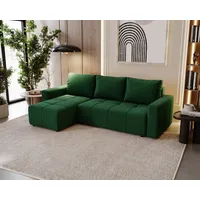 Fun Möbel Ecksofa Schlafsofa NOHA in Stoff Kronos Flaschengrün
