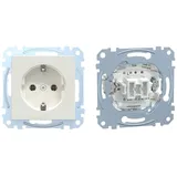 Merten SCHUKO-Steckdose pws/gl mit Steckklemme MEG2301-0319