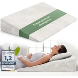 Keilkissen für Bett und Couch, Matratzenkeil, Reflux Kissen [mit 2 Liegezonen], Lesekissen zur Schlaferhöhung Rückenkissen als Bettkopfteil, Betterhöher, Rückenstützkissen, Beinkissen oder Venenkissen