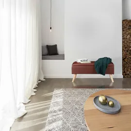 Relaxdays Truhenbank gepolstert Grau 40 x 80 x 39,5 cm