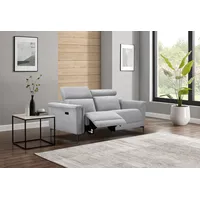 OTTO home 2-Sitzer OTTO HOME "Lund, mit Relaxfunktion und Kopfteilverstellung", grau (hellgrau), B:160cm H:97cm T:100cm, Webstoff 100% Polyester, Sofas, manuell od. elektrisch (m.USB-C), Echtleder, Kunstleder, Webstoff