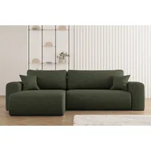 Kaiser Ecksofa mit Schlaffunktion und Stauraum für Bettzeug, L-förmiges Sofa,capri Stoff Verita Links Olive - Kaiser
