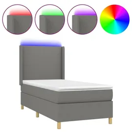 vidaXL Boxspringbett 100 x 200 cm Dunkelgrau