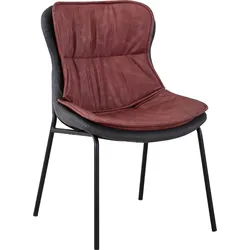 Polsterstuhl KAYOOM, grau (marone, grau), B:54cm H:84cm T:64cm, Kunstleder, Eisen, Stühle, pflegeleicht, bequem, angenehme Sitzfläche, mit trendigen Ziernähten