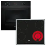 Siemens Backofen Hydrolyse Teleskopauszug + Glaskeramikkochfeld Booster autark 60cm