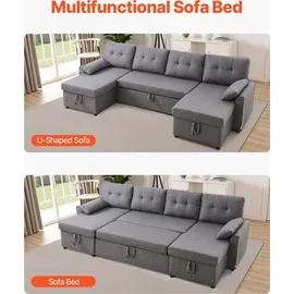 Vevor Schlafcouch 6-Sitzer Grau