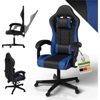 Juskys Gamingstuhl HyperSeat, Schwarz/blau