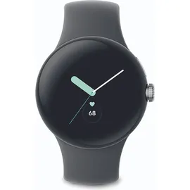 Google Pixel Watch LTE polished silver Sportarmband charcoal