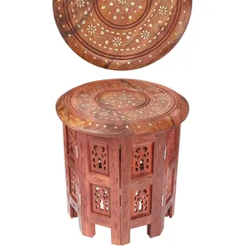Marrakesch Orient & Mediterran Interior Orientalischer Beistelltisch Caglanur edel aus Sheesham-Hartholz 30 cm