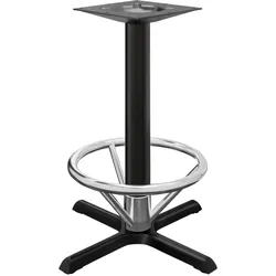 Bistro Stehtischgestell | mit Fuß Ring | 4 Fuß | Ø 57 cm | Säule: 7,6 x 105 cm | Schwarz | Stehtischgestell Outdoor, Tischgestell Aluminium, Bartischgestell Outdoor
