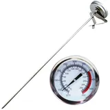 Muteitt Frittierthermometer Clip, Sofort Ablesbares Zifferblattthermometer, Edelstahlstiel, Fleischthermometer, Kochthermometer Für Truthahngrill