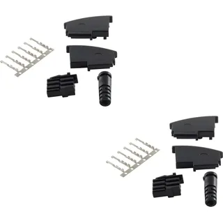 ShiverPeaks BASIC-S 2x Telefon TAE F-Stecker, unmontiert, Bausatz Stecker, gewinkelt Schwarz Inhalt: