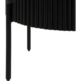 MASSIVMOEBEL24.DE Beistelltisch rund Schwarz Mango 40 x 40 x 52 cm