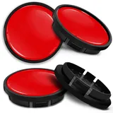 SkinoEu Kompatibel für Nabendeckel VW 66mm 5G0601171XQI Radnabenabdeckung für Alufelgen Felgendeckel Nabenkappe Radkappen Schwarz Rot CR 5