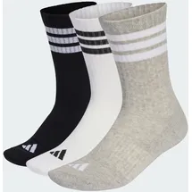 adidas 3er Pack Cushioned Sportswear Crew Socken Grau/Weiß/Schwarz 43-45