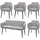 Mendler Esszimmer-Set HWC-L13, 4er-Set Stuhl+Sitzbank Esszimmergruppe Sitzgruppe Esszimmergarnitur, Stoff/Textil ~ grau
