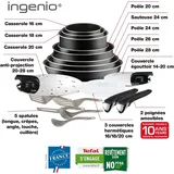 Tefal Ingenio Set, Aluminium, schwarz, 20 pièces (Nicht für Induktion geeignet) [Energieklasse A]