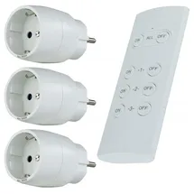 REV Ritter REV Funkschalt-Set 3+1 Standard mit Fernbedienung, Typ F, Funksteckdose, 3er-Pack (0085500103)