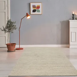 THEKO Wollteppich THEKO "Pure UNI", grau (natural grau), B:60cm H:14mm L:90cm, Schurwolle, Teppiche, Handwebteppich, meliert, reine Wolle, handgewebt