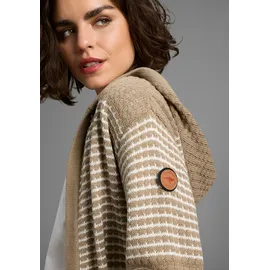 KangaROOS Kapuzenstrickjacke mit angesagtem Strickmuster Beige 32/34