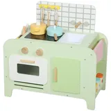 aiyaplay Kinder-Spielküche, Grün Holzwerkstoff, Sperrholz, 31.6x58x60 cm, unisex, Spielzeug Kinderspielzeug, Kinderküchen