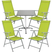 Mojawo Bistrogarnitur 5-teilig Aluminium - Textilen / Lime
