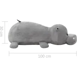 vidaXL Hippo Kuscheltier Plüsch Grau - Grau