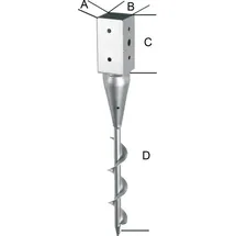 E-NORMpro Einschraubbodenhülse tzn 91 x 650 mm
