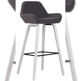 CLP Barhocker Newnan Stoff 4-Fuß Gestell I Thekenhocker Mit Eichenholzgestell I Barstuhl Mit Fußstütze Tresenstuhl Thekenstuhl