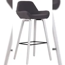 CLP Barhocker Newnan Stoff 4-Fuß Gestell I Thekenhocker Mit Eichenholzgestell I Barstuhl Mit Fußstütze Tresenstuhl Thekenstuhl