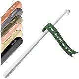 JK Trade Schuhlöffel 52cm Edelstahl poliert (1-tlg., lang & stabil), Metall Schuhanzieher lang zum Stehen, Aufhängbar, 2mm Extra Stabil silberfarben
