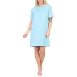 Normann Nachthemd Normann Damen Frottee kurzarm Nachthemd – ideal auch als Beachwear blau 40-42
