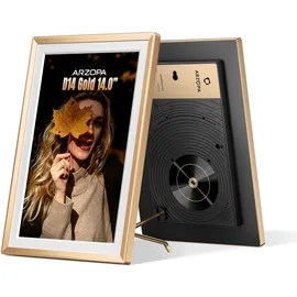Arzopa 14 Zoll Digitaler Bilderrahmen aus Metall mit kostenlosem Cloud-Speicher, unbegrenzter Foto- & Videowiedergabe, App-Teilen, 1920 x 1200 FHD-Touchscreen, elektronischer Bilderrahmen, Geschenk für die Familie