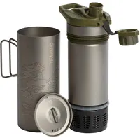 Grayl Titanium GeoPress Wasserfilter Trinkflasche olive drab