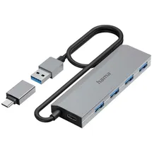 Hama USB Hub, 4x USB-A 3.0, 1x USB-A 3.0 [Stecker] (200138)