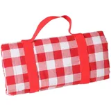 Les Jardins de la Comtesse - Rechteckige Picknicktischdecke XL Rot/Weiß Fliesen - Picknickdecke Baumwolle/Polyester Wasserdichtes Revers - Auch für Gartentisch - 140 x 280 cm - Faltbar/Tragbar