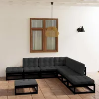 VidaXL 8-tlg. Garten-Lounge-Set mit Kissen Kiefer Massivholz